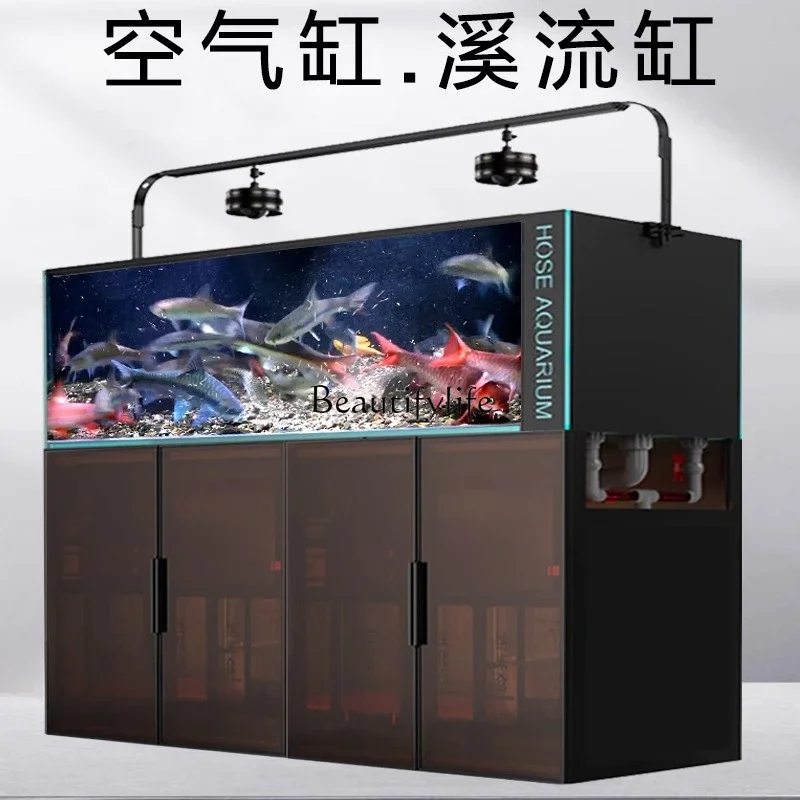 

yj9 Glass fish tank rectangular household large living room bottom filter office medium ecological ultra-white tank