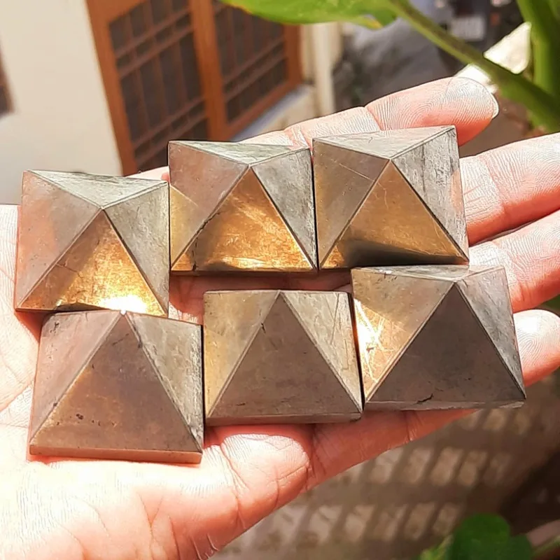 Natural Pyrite/Terahertz Pyramid, High-Quality Decotive Stone, Home Decoration, Perfect Gift for Valentine's Day, Easter