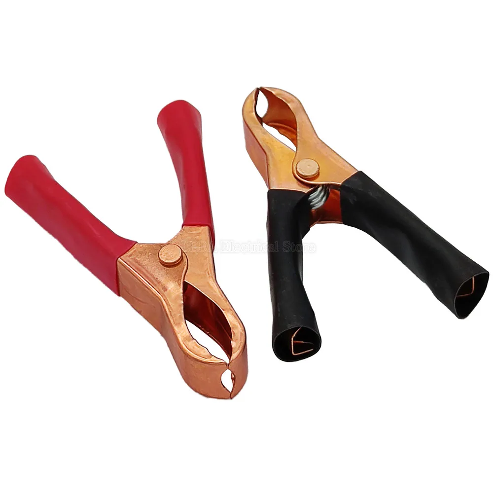 

5Pcs Length 78mm Insulated Crocodile Clip Plastic Handle Cable Lead Test Metal Crocodile Clamp The Power Plug Red Black