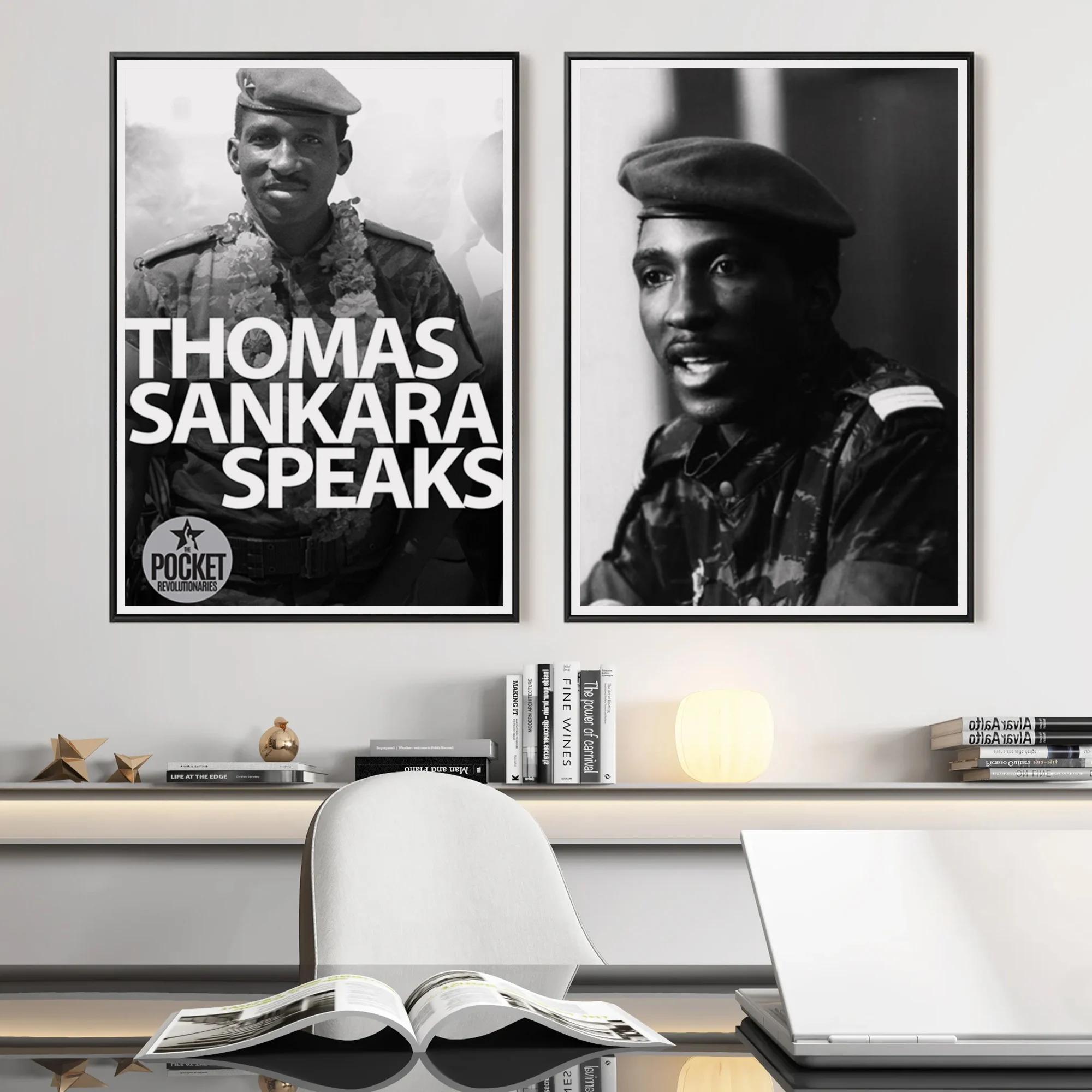 Thomas Sankara Leader Marxist Revolutionary Canvas Painting Vintage Pictures Kraft Posters Coated Wall Stickers Home Decor Gift