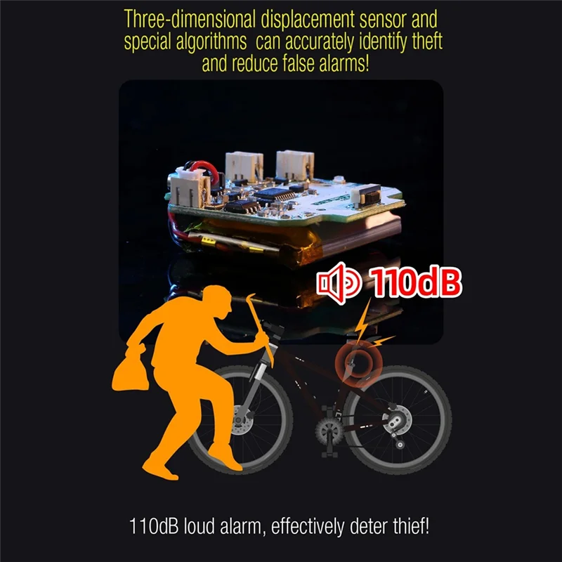 【NUOVISSIMO】 Lampada posteriore per bici wireless Allarme per bicicletta Allarme antifurto Sensore di vibrazione del movimento IP65 Impermeabile
