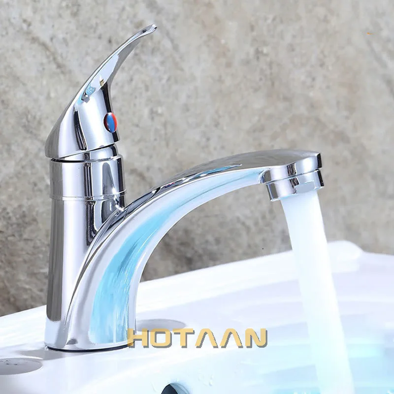 HOTAAN . Single Handle one hole Bathroom Basin Faucet  Single Cold Copper Vessel Sink Water Tap Mixer Chrome Finish