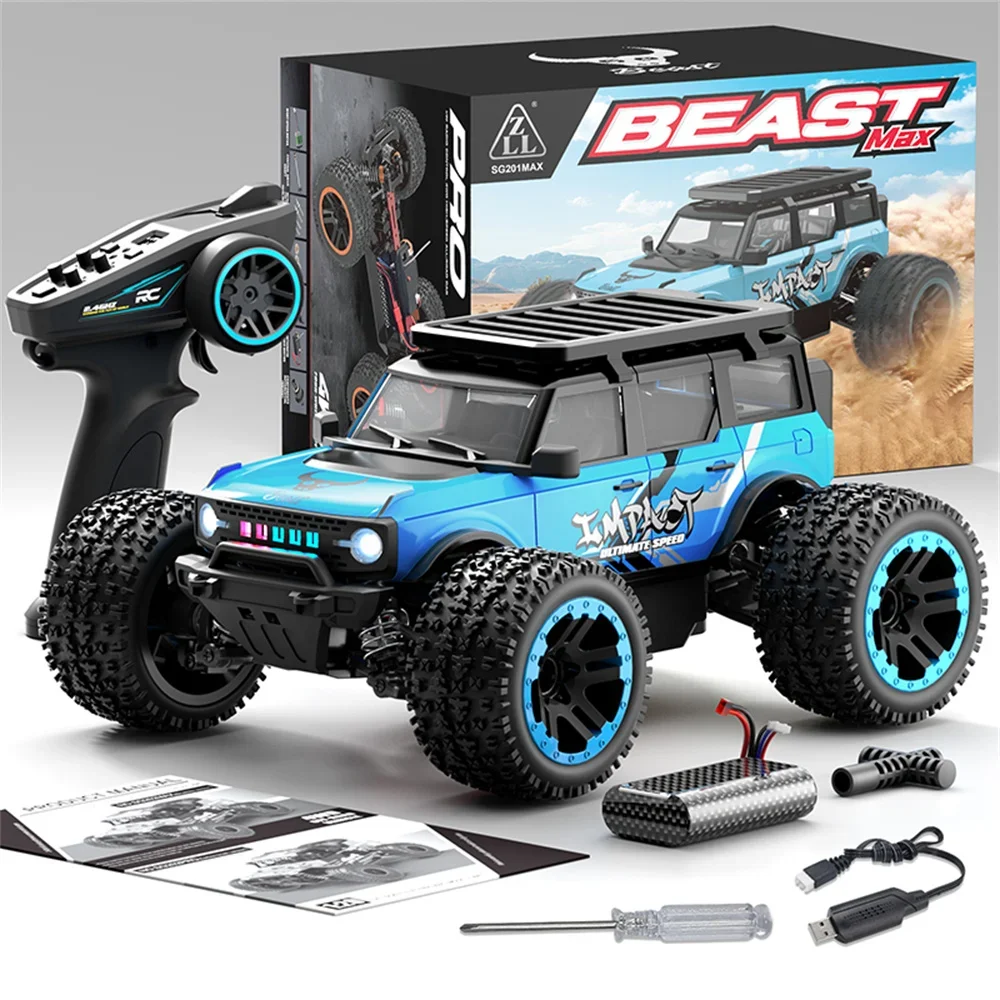 SmCpZLL SG201 PRO MAX 1/20 2.4G 4WD 40/55KM/H Brushed/Brushless RC Car Off-Road Climbing Truck LED Metal Shaft Remote Control Ca