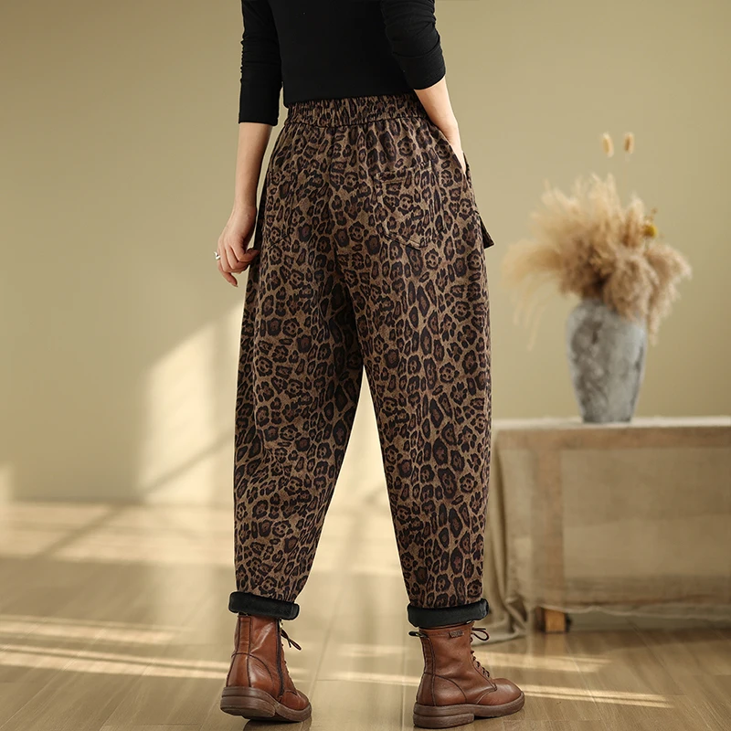 الرجعية Sle Fce اصطف Brued هارلان السراويل مرونة الخصر التخسيس عارضة السراويل مريحة عالية الخصر مستقيم الساق السراويل #5