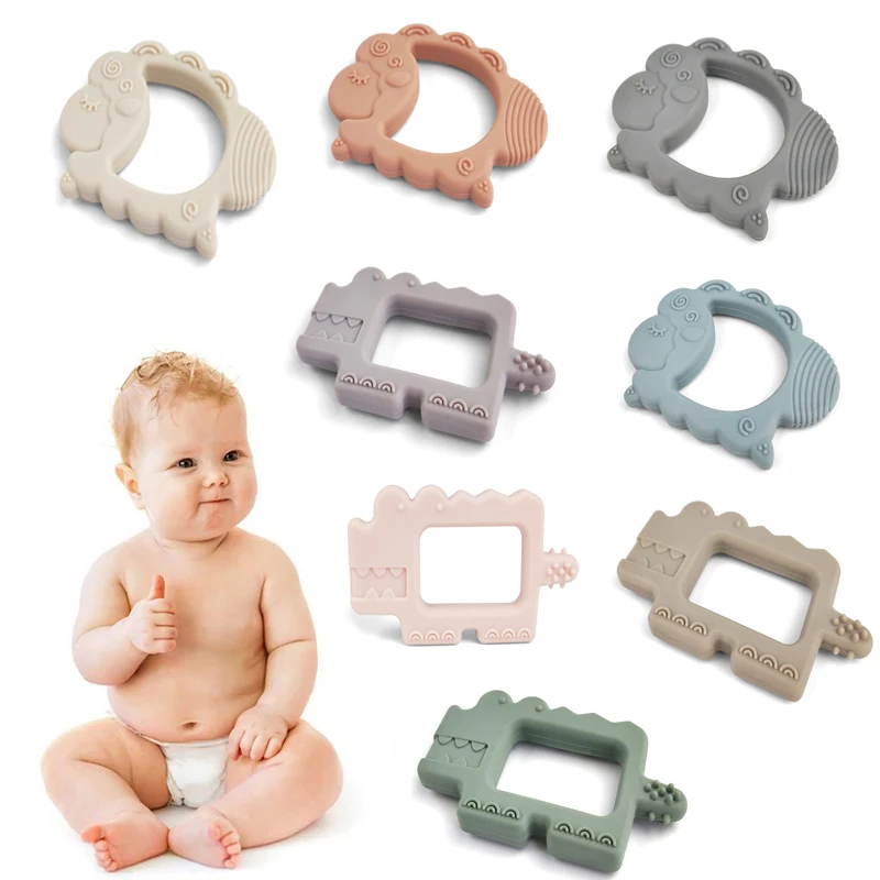 

1Pcs Baby Animals Teether Food Grade Silicone Crocodile Newborn Dental Care Anti-eating Hand ​Molar Stick Baby Teething Gift Toy