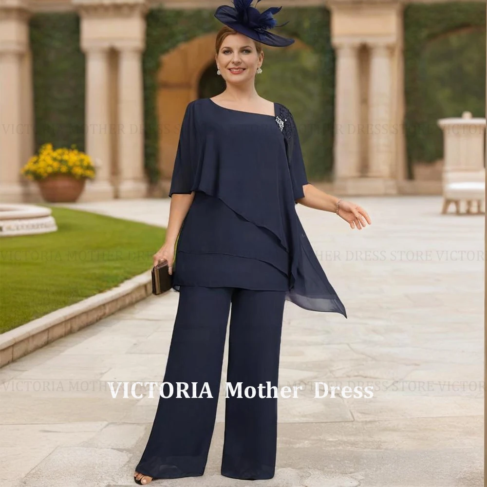 

VICTORIA Customized Jumpsuit Plus Size Mother of the Bride Dress 2025 Beading Pantsuit Wedding Guest Party Dresses Evening Gown