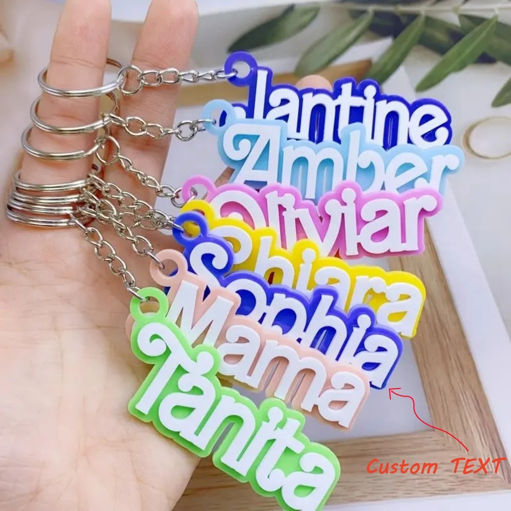 Llavero acrílico con nombre personalizado, etiqueta con nombre, llavero acrílico personalizado, perfecto para mochilas, bolso, maleta, regalos de cumpleaños