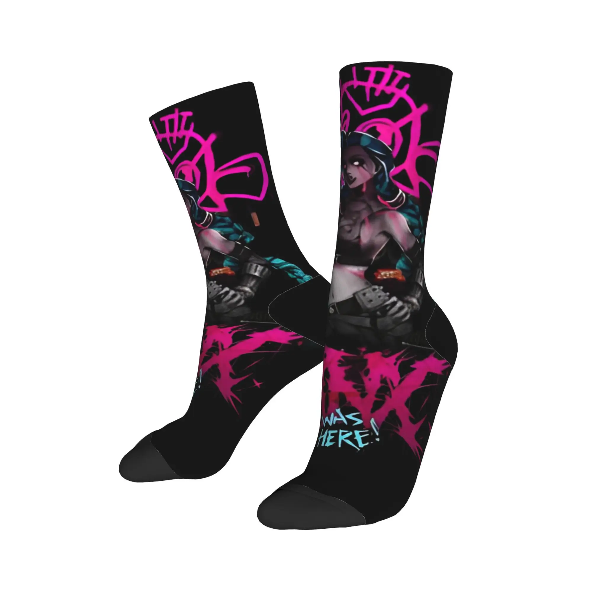 Autumn Winter Retro Unisex Arcane League  Socks Jinx  Sweat Absorbing Skateboard Socks