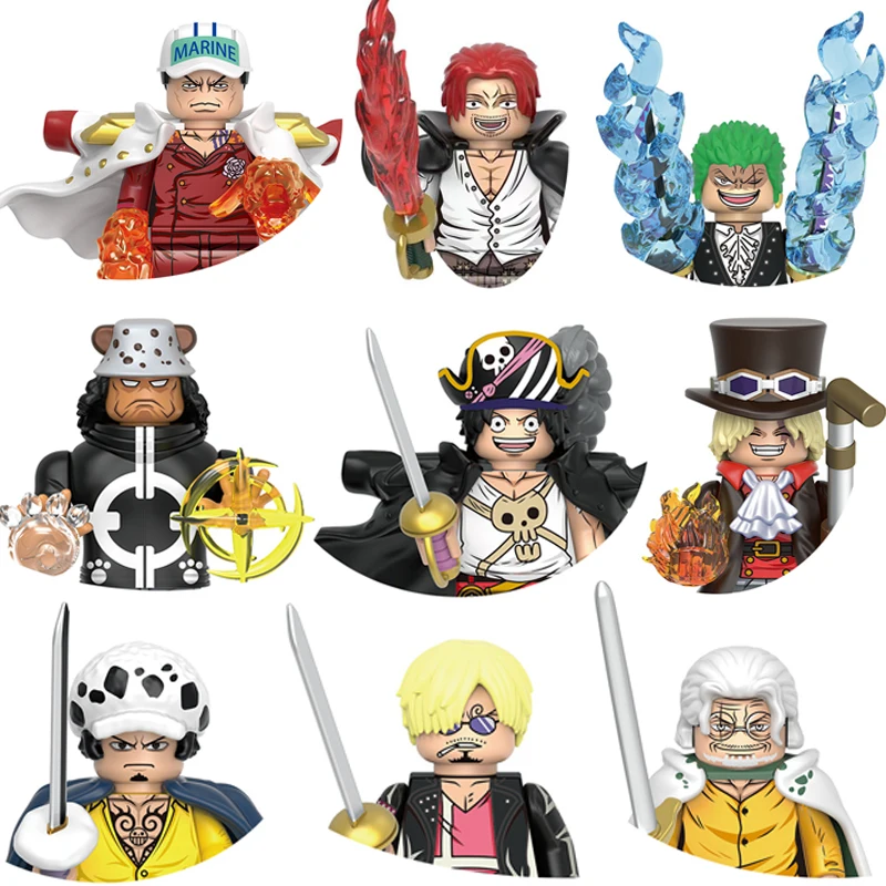 X0357 animação luffy roronoa zoro tony chopper sanji ace brinquedo tijolos montagem boneca blocos de construção presente aniversário dy601