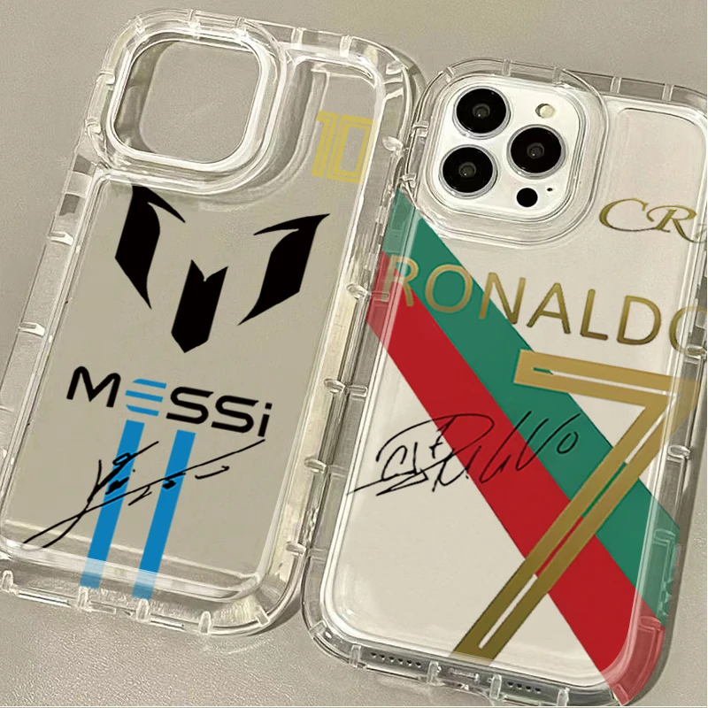 Spuerstar M-messi-CR77 Case for Xiaomi Redmi Note 13 12 Pro Plus 12S 11 11S 10 10S 9 9S 8 Pro 12C 10C Shockproof Clear Back Etui