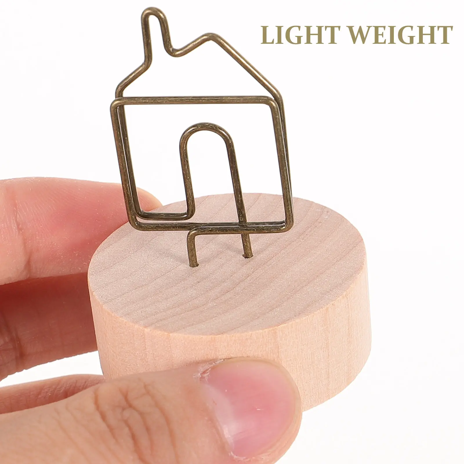 4Pcs Wooden Photo Clip Memo Holder Sturdy Message Folder for Home Office Wedding Party Table Number Holders Paper Clips