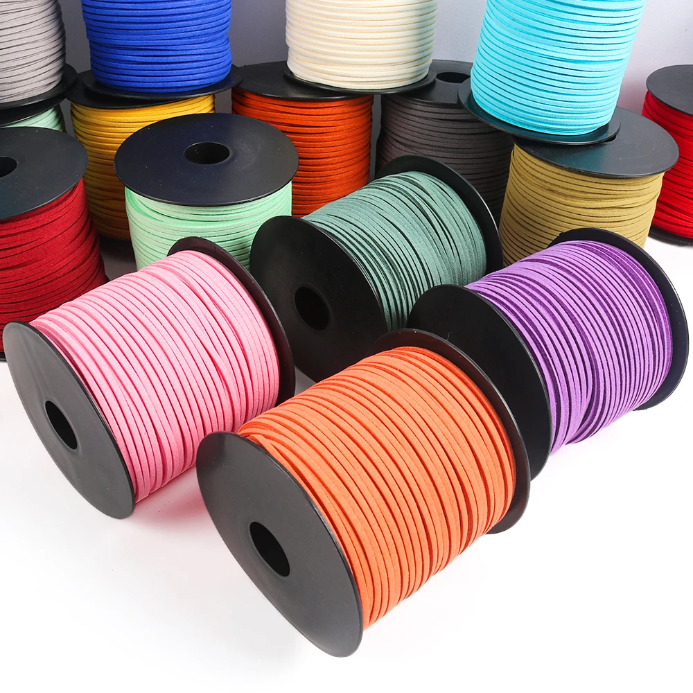 10M Flat Faux Suede Braided Cord Korean Velvet Rope Handmade Thread String For DIY Jewelry Bracelet Jewelry Making
