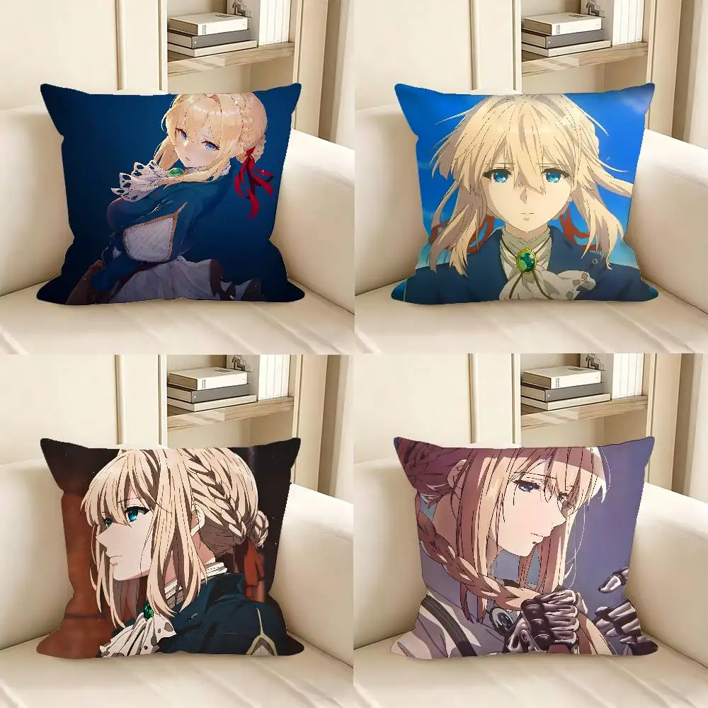 1pc Popular Anime Violet Evergarden Pillow Case Fashion Square Pillowcase Bedroom Sofa Room Ins Decoration Leisure
