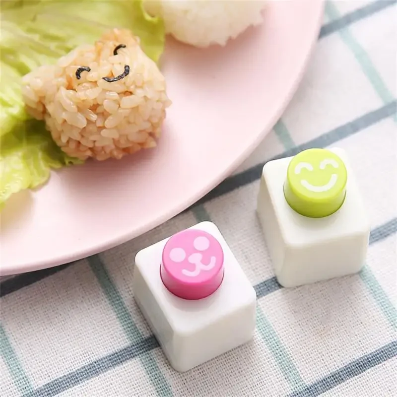 Rice Ball Molds DIY Seaweed Nori Punch Cutter Smile Face Cartoon Rice Ball Onigiri Mould Embossing Device Sushi Mold Bento Decor