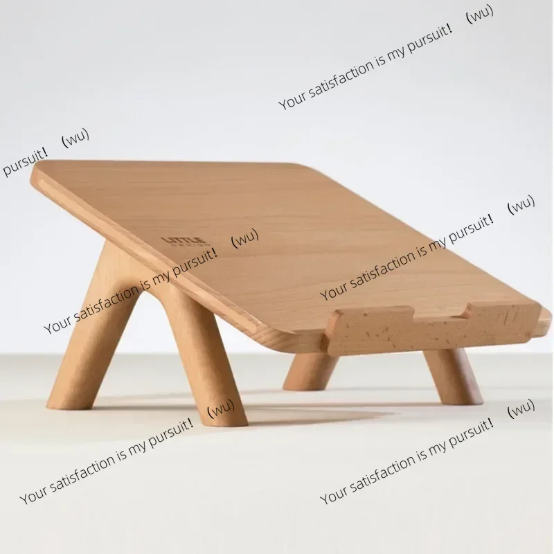 ZOCI-Black Walnut Laptop Stand Retro Computer Tray Solid Wood Desktop Riser Minimalist Elevated Support for Office or Home Use