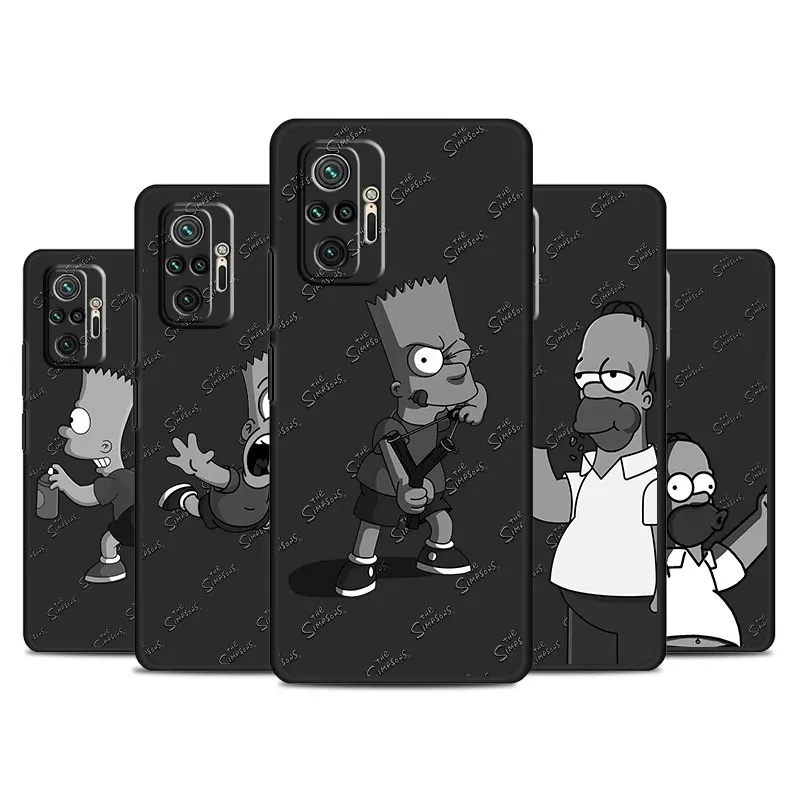 Case For Xiaomi Redmi Note 11 10 9 Pro 10S 11S 12 9A 9C 9T K40 8 8T 7 10C 12C Black Silicone Phone Cover The Simpsons Homer Capa