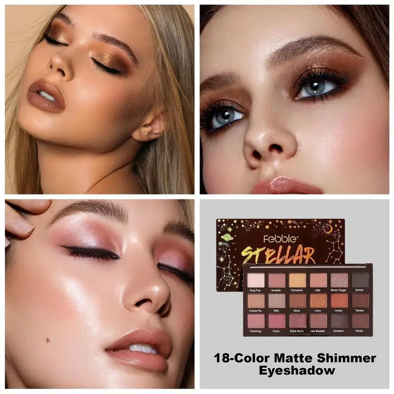 18 Colors Matte Eyeshadow Palette Glitter Eye Shadow Lasting Make Up Pallet Shimmer Nude Eyeshadow Palette With High Pigment