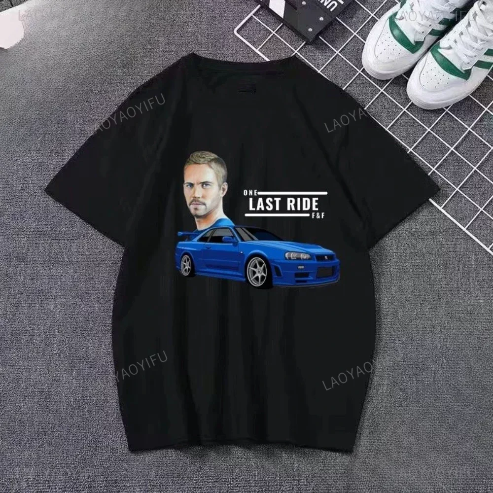 Vintage Fast and Furious Tshirt Paul Walker Tshirt Men Casual Cotton O-neck Tops Vintage Furious 7 Unisex T-Shirt Streetwear Tee