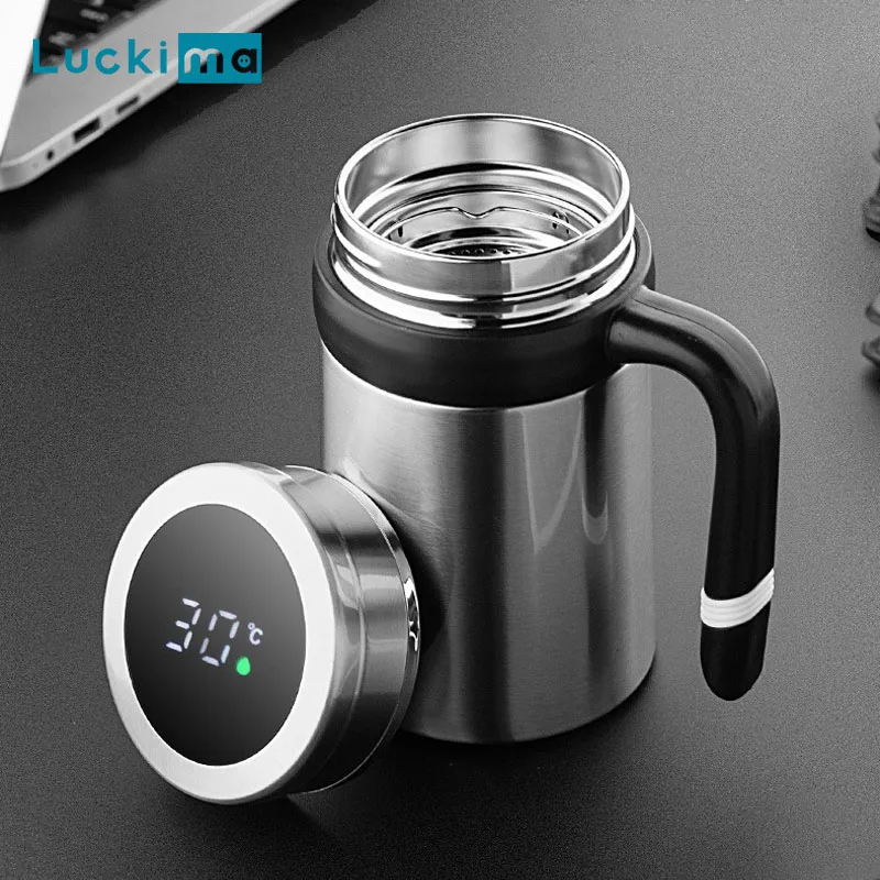 Smart Temperature Display Thermal Cup Tea Infuser with Filter 500ml Portable Thermos Mug Insulated Cups Coffee Thermoses