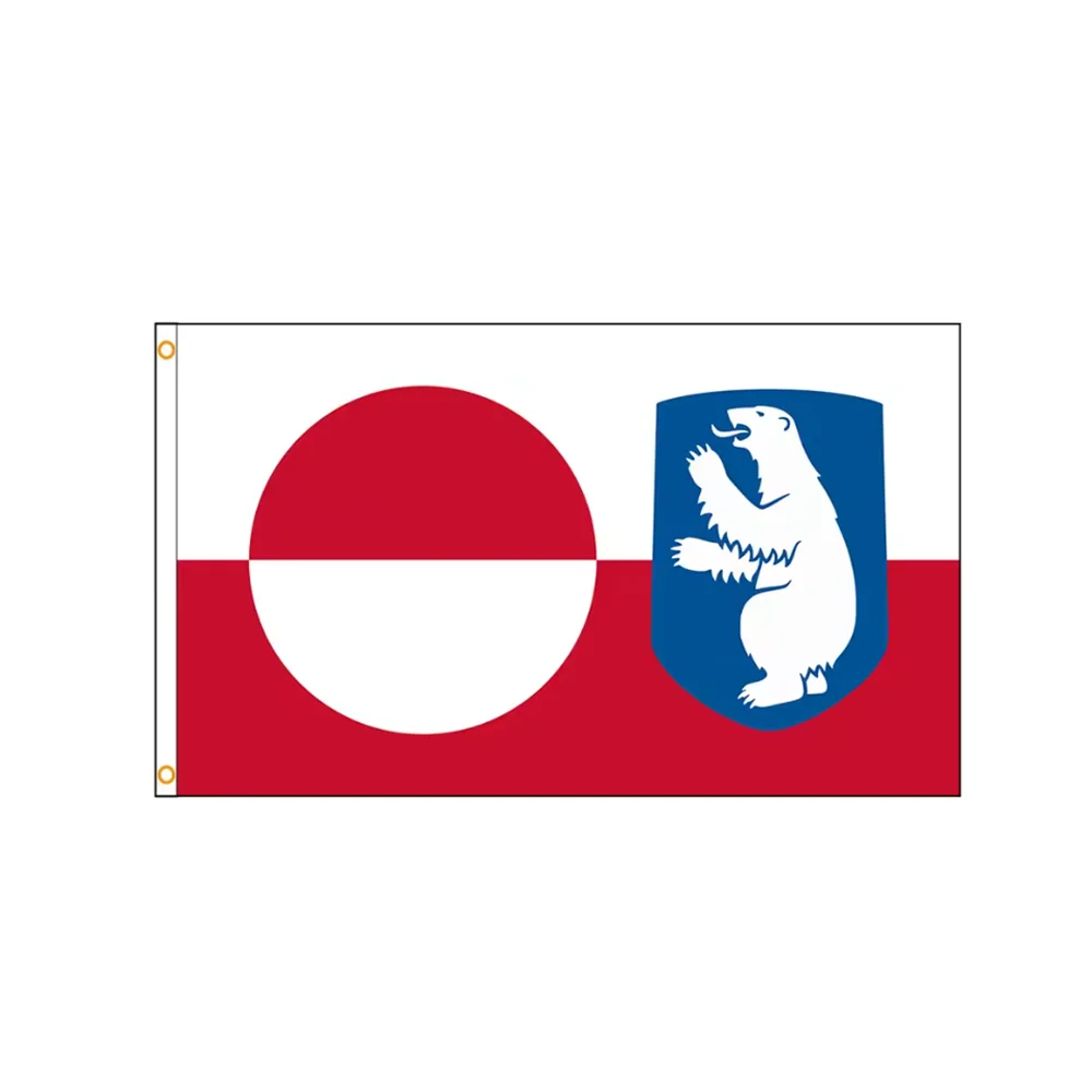 Greenland Polar Bear Coat Of Arms Flag 2x3ft 3x5ft Polyester Banner National Emblem Indoor Outdoor Wall Decor