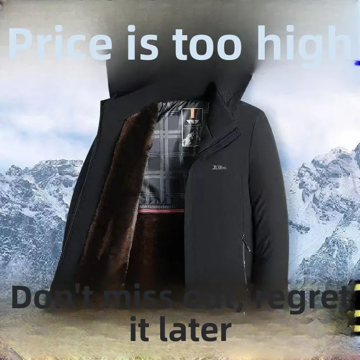 High-End Men's Gold Mink Parka Jaet Dad Sle Mid-Late Age Outerwear Windproof Cotton Coat M