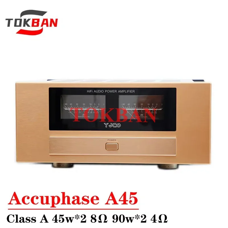 Tokban Reference Accuphase A45 Class A Power Amplifier High Power 90w*2 Balanced XLR Input Vu Meter HIFI Amplifier Audio