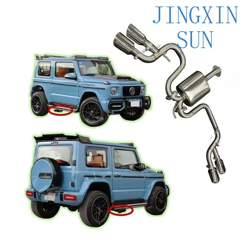 G63 AMG Wagon Stainless Steel Dual Side Tuning Exhaust Muffler Pipes Accessories For Jimny JB74/64 2018- 2023 5 door Accessories