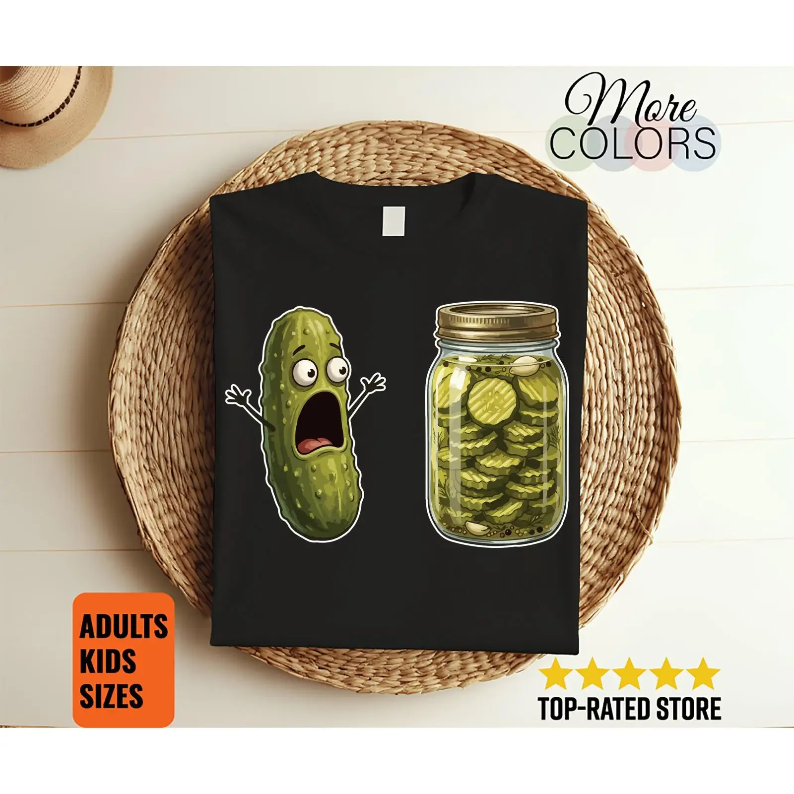 Pickle Surprise T Shirt Cucumber Jar Sliced Pickles Funny Food Pun Gourmet Lover Apparel Brine Humor  vintage Washed Stylish