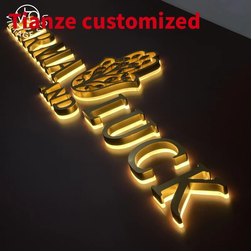 

(customized)Brushed Backlit Channel Letters Signage Factory Custom Acrylic Outdoor Advertising Signs With High Quality