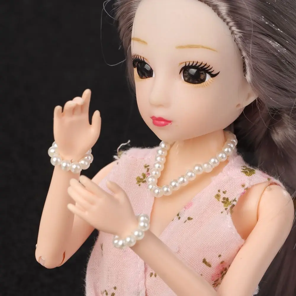 Alloy Kids Diy Toys For 1/6 Doll Pearl Jewelry Necklace Fashion Decoration Earring Doll Accessories For BJD Dolls Bracelet