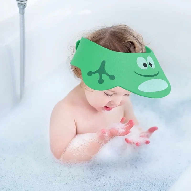 

Baby Bath Cap Shower Soft Cap Cartoon Animals Kid Shower Protect Eye Waterproof Hat Shampoo Splash Guard Hair Wash Shield 0-5Y