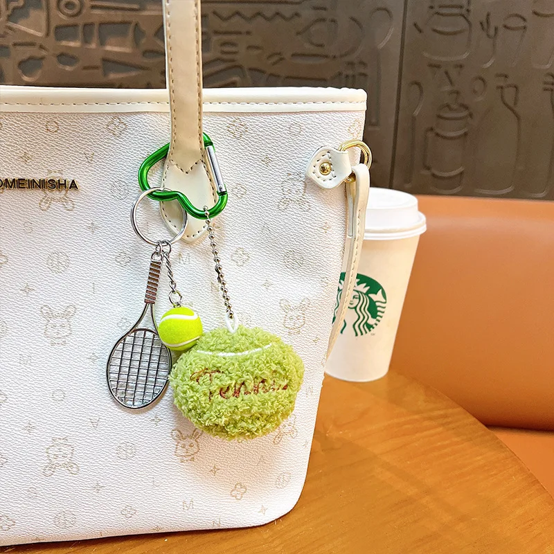 Creative Baseball Tennis Pendant Keychain Bag Car Charms Baseball Heart Y2k Keyring Sport Player Backpack Hanging Key Chains