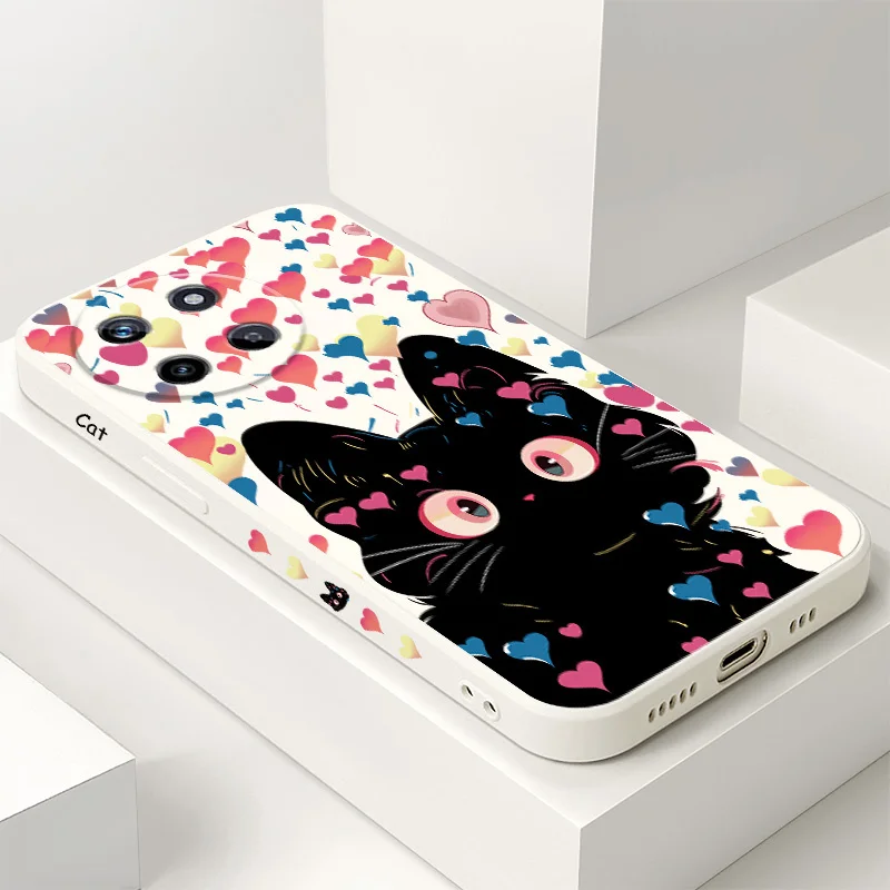 

Colored Cat Phone Case For OPPO Realme 11 10 9 9i 8 8i 7 Pro Plus C35 C21Y C25Y C25 4G 5G Liquid Silicone Cover