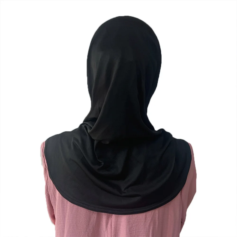 Skromny czarny szybki szal dzianinowy hidżab damski muzułmański islamski hidżab do modlitwy czapka turban wkładany gotowy do noszenia nikab