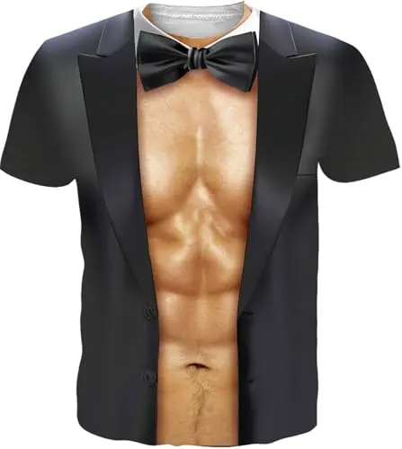 New Funny Bikini T Shirt Fake Abs Muscle 3D Print Men Women Short Sleeve T-shirts Oversized Harajuku Y2K Tees Tops Kids Clothing view 5