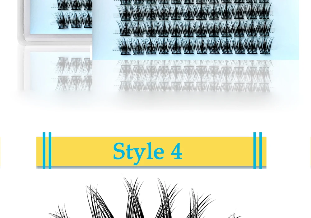 Neue Cluster Bundles DIY individuelle Wimpern verlängerung vorgefertigte Volumen Wimpern fächer 50d 6d 5d wispy falsche Wimpern Puppe Fuchs Auge – Detail 3