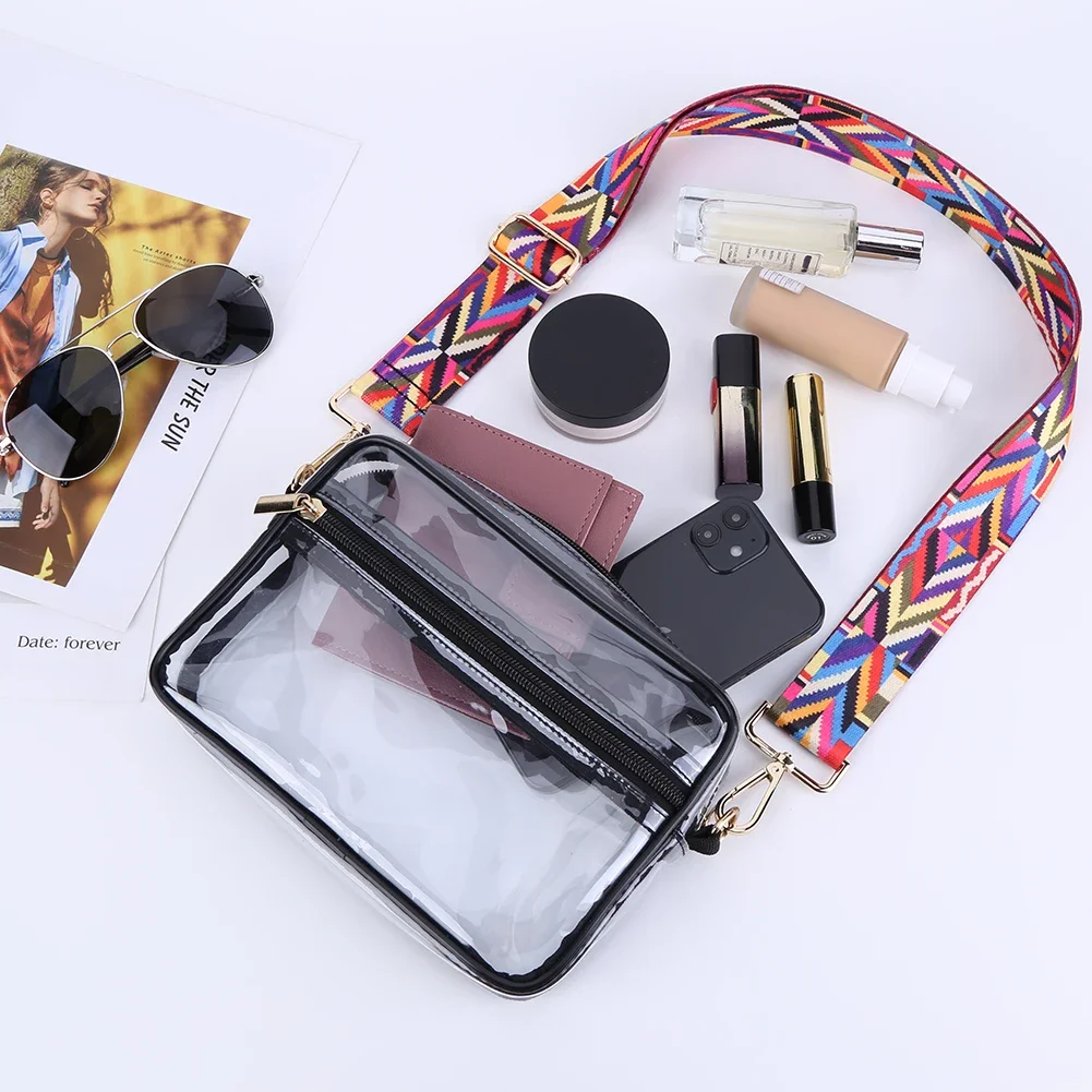 Clear Crossbody Bag Stadium Approved PVC Clear Purse Phone Bag for Women Men Transparent Messenger Shoulder Handbag for Concerts