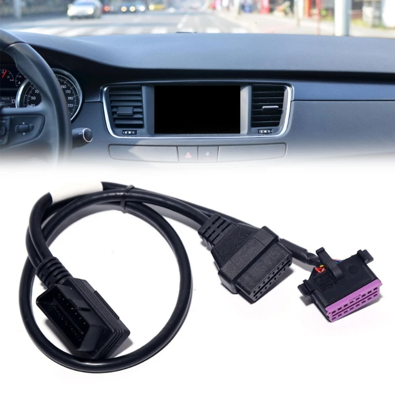  16 Pin Connector OBD2 Y Splitter Extension Cable Wire Adapter Suitable for Diagnostic Tool 50cm Car Diagnostic Scanner