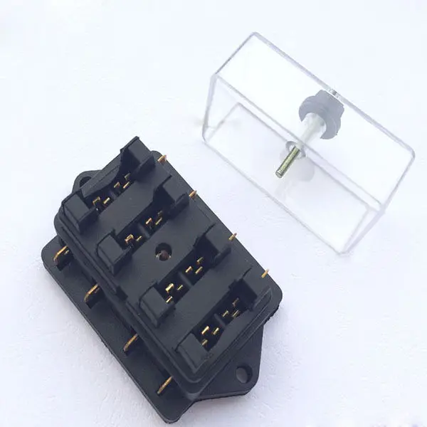 1Pcs 4-Way Circuit Fuse Holder Box for Atc Medium Size Fuses Sturdy Construction Car Boat Yacht Camping Electrical