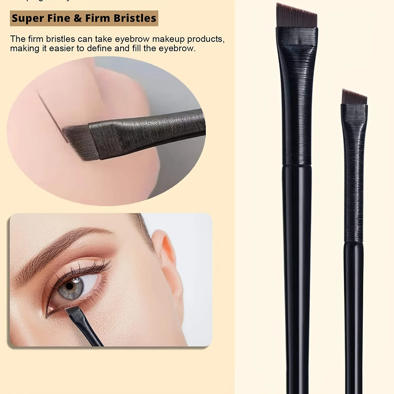 2 PCS lâmina delineador escova superfina contorno dos olhos pincel de maquiagem delineador fino