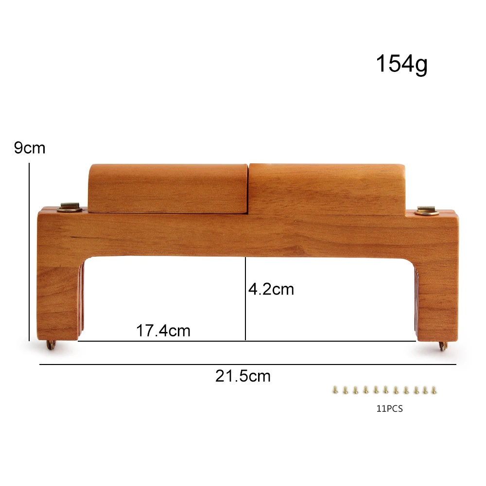 Nolvo World Pure Wooden Crochet Quilting Bag Handle Purse Frame Clasp for Women Handbag DIY Sewing Brackets Making Bags Frame