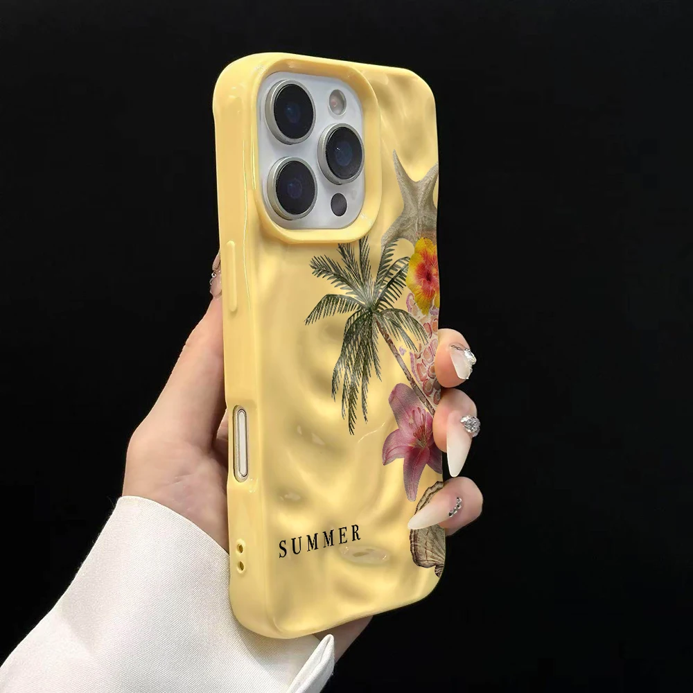 Sommerliche Küstenästhetik Handyhülle für iPhone 17 16 15 14 13 12 11 Pro Max 14 Plus 17 Air Falten-Wellen Weiche Silikonhülle – Detail 11