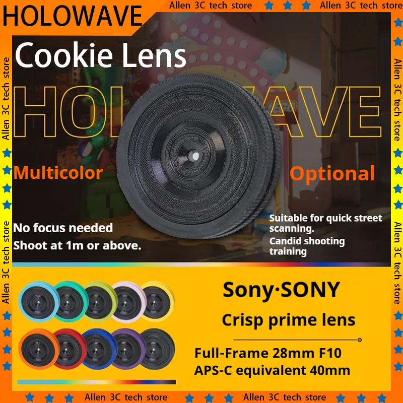 HOLOWAVE Keksobjektiv für Sony E Fuji X Nikon Z Canon RF Makro 4/3 Vollformat spiegelloses Weitwinkel-Teleobjektiv mit festem Fokus
