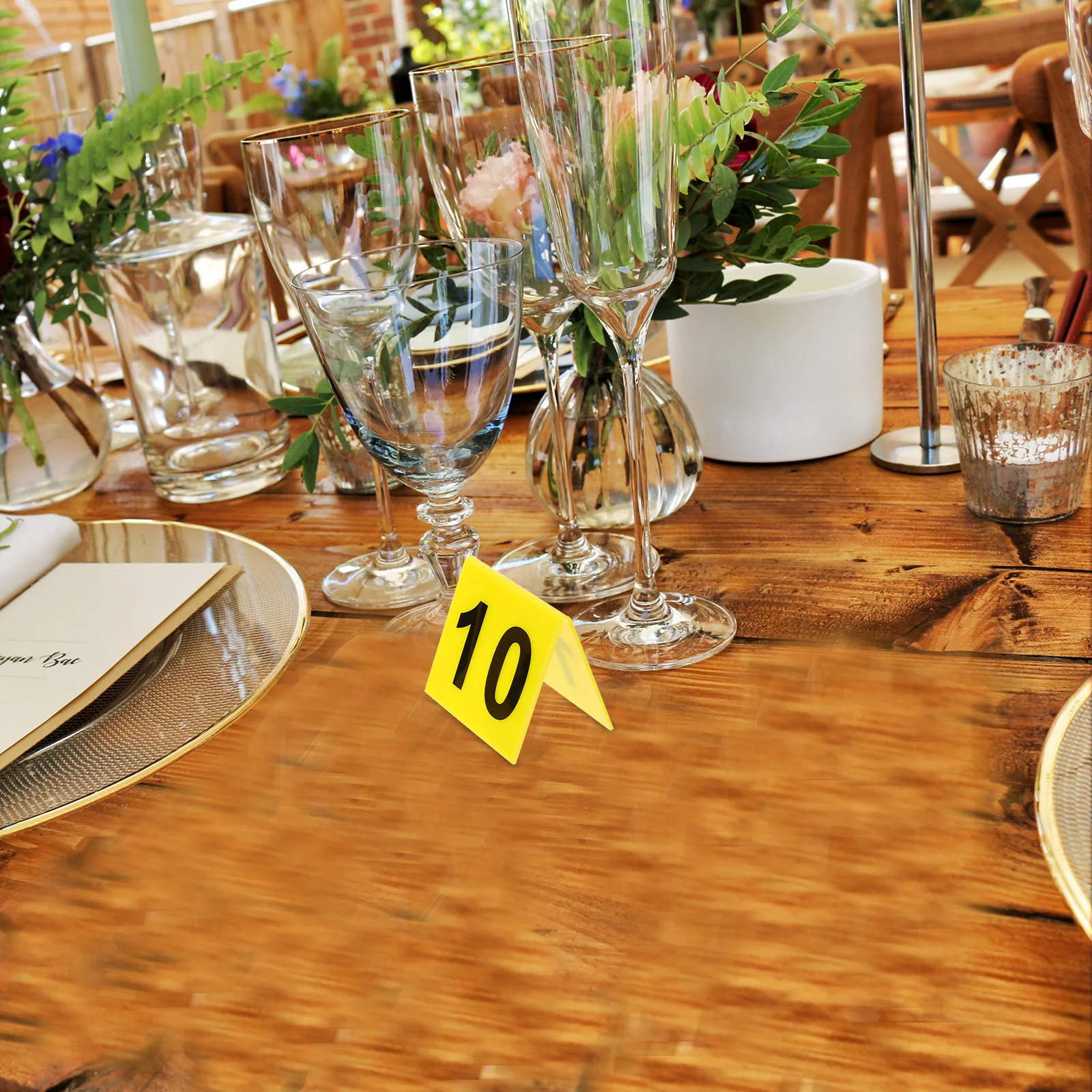 

10 Pcs Number Plate Acrylic Table Numbers Double Sided Restaurant Banquet Party Supplies Reusable Markers Evidence Scene Floor