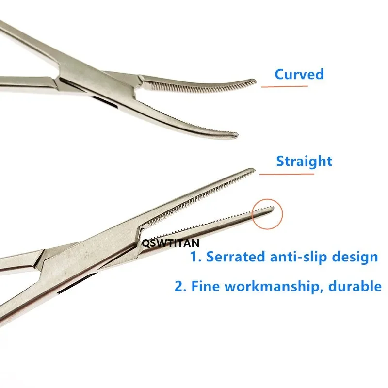 สแตนเลส Hemostatic Forceps โค้ง/Straight Tip Forceps ล็อค Clamps, Arterial Forceps