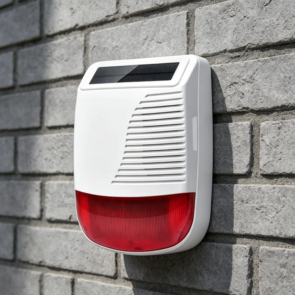 Smart Home Security Burglar Alarm System Outdoor Waterproof Solar Wireless Siren Loudspeaker 433MHz High Decibel Strobe