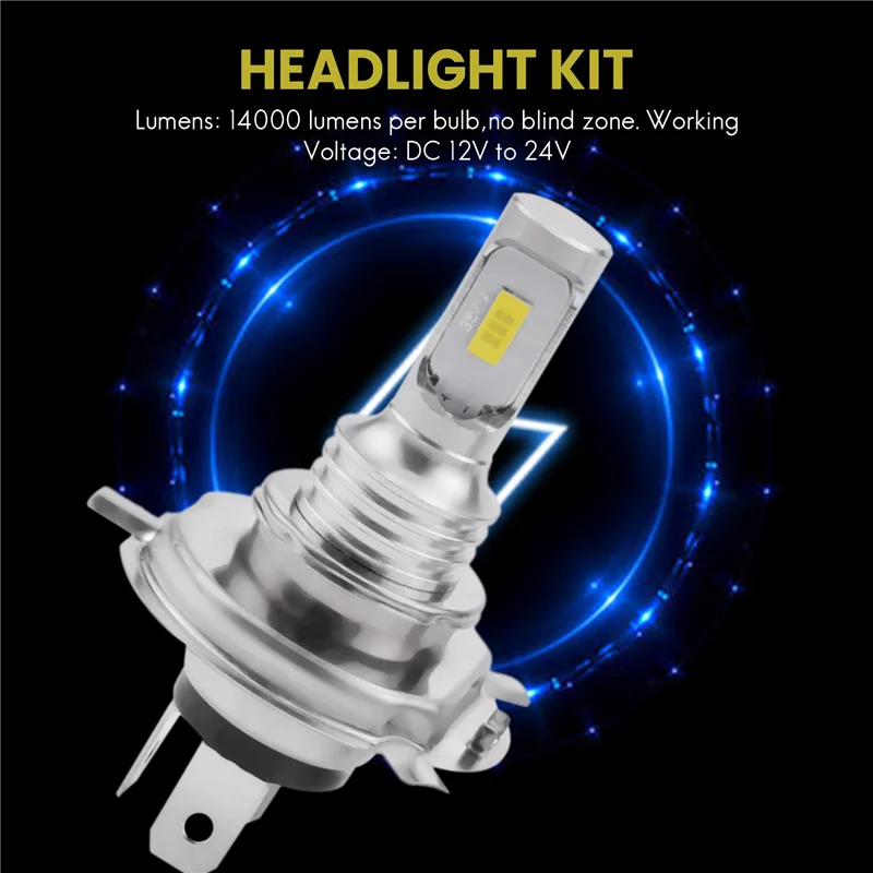 2X H4 9003 Hb2 6000K Super White Csp Led Headlight Bulb Kit High Low Beam Canbus