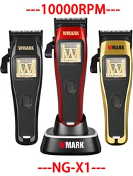 NG-X1 WMARK Professional Hair Clippers for Men,Microchipped Magnetic Motor 10000RPM 9V with Charge Stand,Cordless Cutter Trimmer