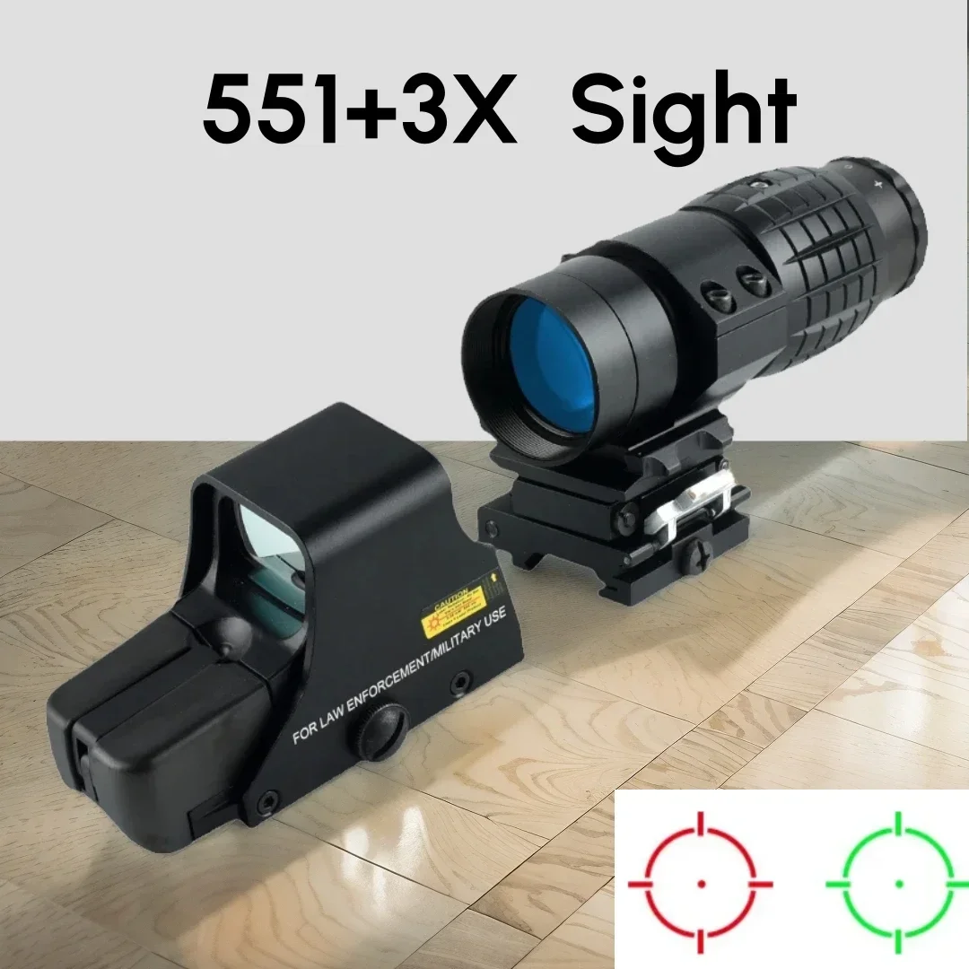 551 552 553 556 558 Holographic Collimator RedGreen Dot 3X Magnifier Quick Detachable Hunting Tactical Riflescope for Outdoor