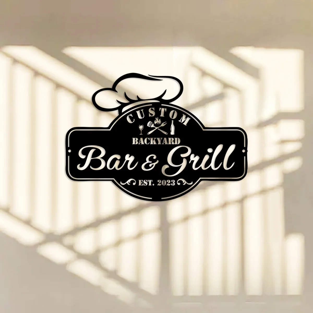 Custom Backyard BBQ Metal Wall Art ,Personalized Bbq Metal Wall Art,Bbq Sign,Family Name Sign,BBQ decor,Bbq Name Sign